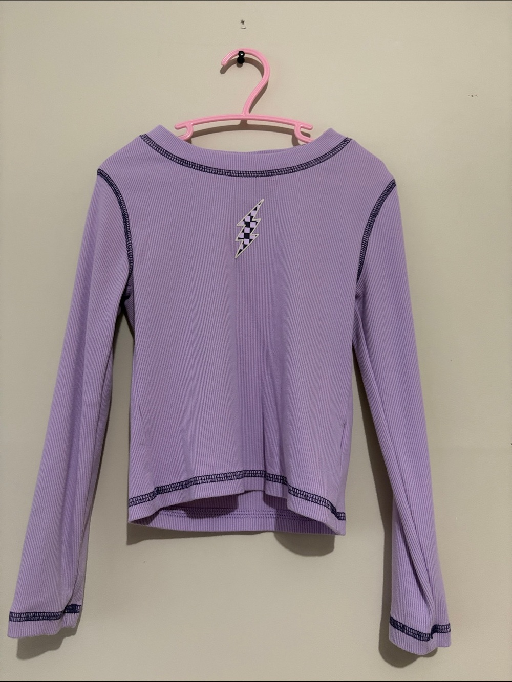 Old Navy Lavender Long Sleeve Tee with Contrast Stitching